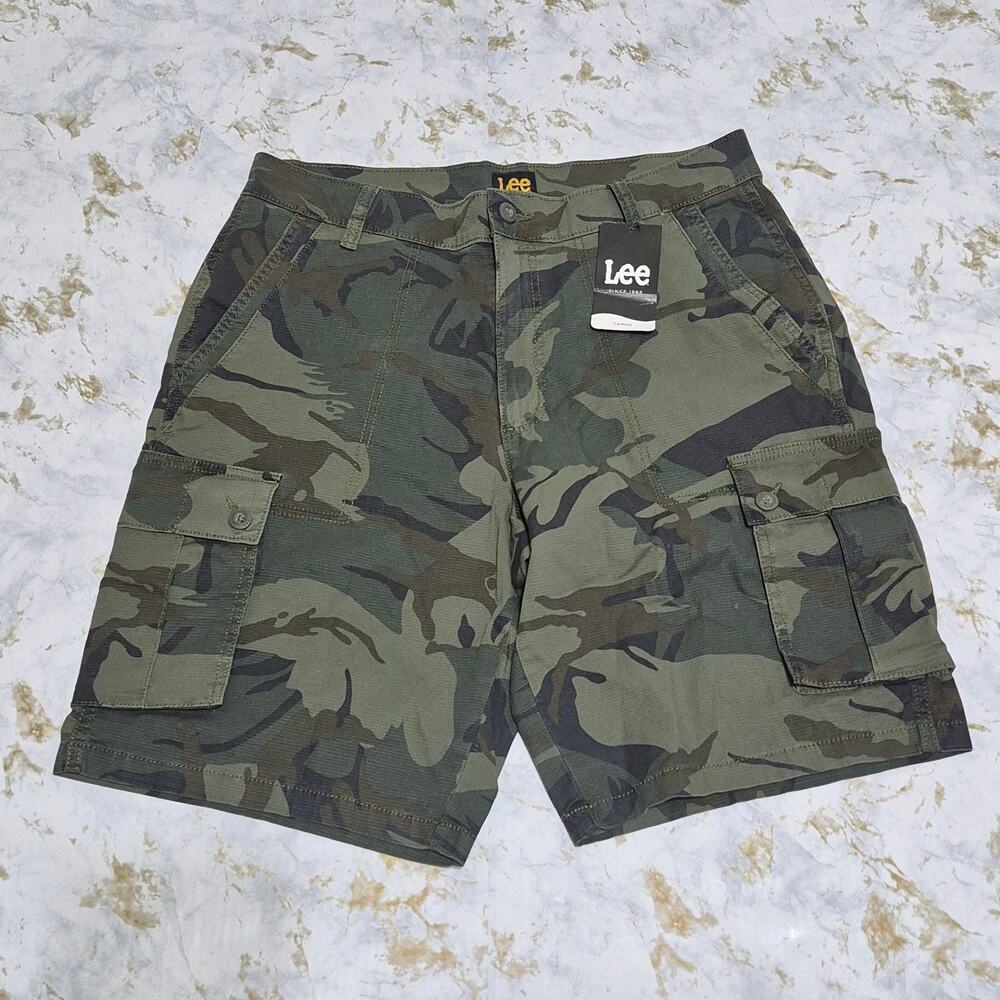 Lee Mens Cargo Shorts Camo Classic 90s Modern Military Y2K Baggy Utility Size 33
